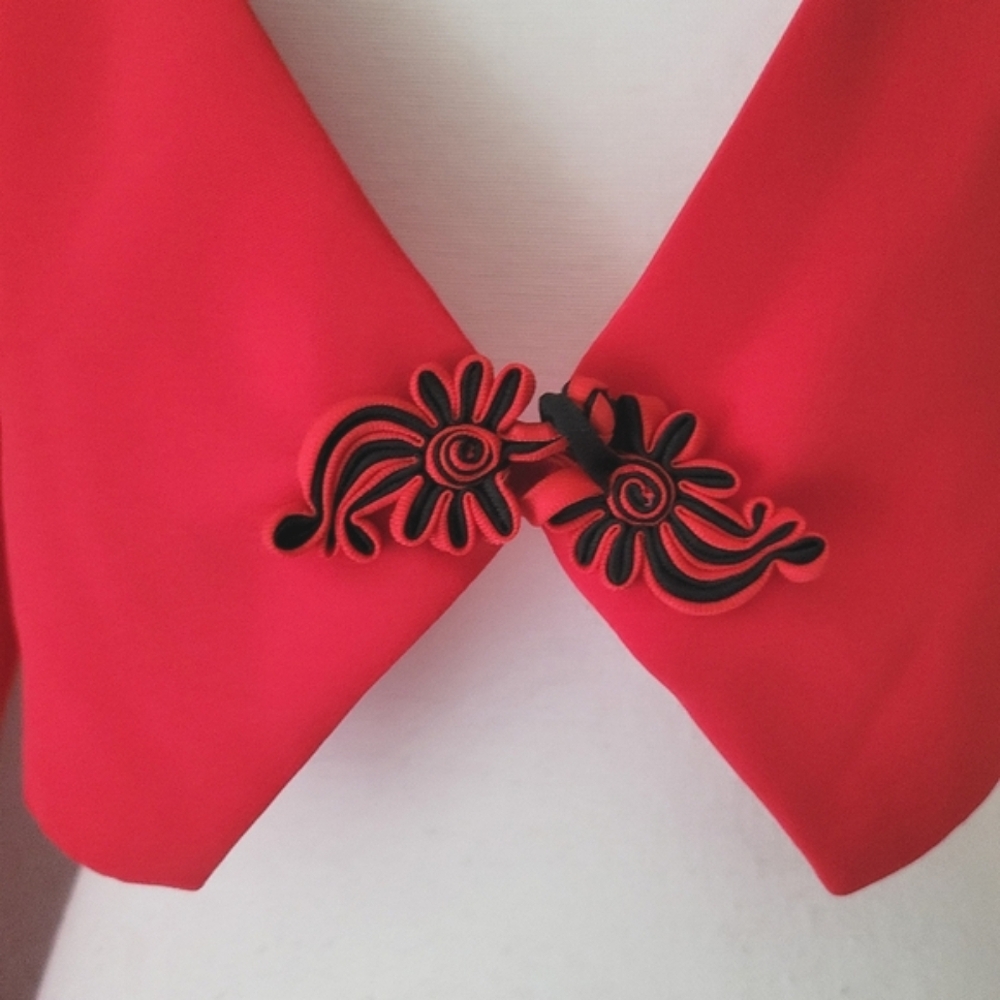Vintage 90s Y2K Handmade Cheongsam Dress And Cropped Jacket Asian Style XS - Picture 3 of 14